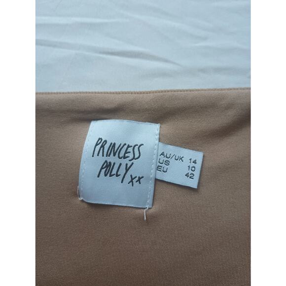 Princess Polly Ribbed High Rise Cheeky Tan Swim Bottoms Bikini Size 10 Vacation - Picture 2 of 4